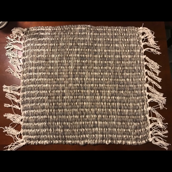 2 New Pottery Barn Rustic Jute Wool Kilim Rug Mats